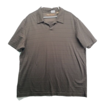 Perry Ellis Shirt Mens 2XL Short Sleeve Polo Dark Brown Casual Polyester - £6.91 GBP