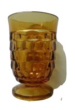 Vintage Amber Indiana Whitehall Colony Footed Juice Glass 3 3/4&quot; Tall - £10.90 GBP