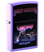 Sharp Harley Davidson Motorcycles Black Light Design Purple Matte  Zippo... - $47.45