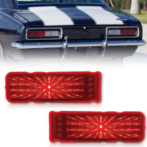 Red LED Rear Tail Brake Stop Light Lamp Lenses Pair for 67 1967 Chevy Camaro - £61.15 GBP