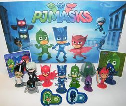 PJ Masks Deluxe Figure Set of 14 Toy Kit with 10 Figures, 2 Stickers, 2 Rings - £12.47 GBP