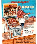 Rancho Pinball Machine Flyer 1977 Original Retro Game Artwork Western Ranch - £27.11 GBP