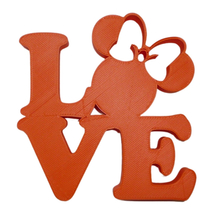 LOVE Word Quote With Minnie Mouse Face Head Orange Home Decor Made in USA PR4798 - £6.38 GBP