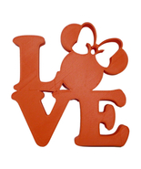 LOVE Word Quote With Minnie Mouse Face Head Orange Home Decor Made in US... - £6.38 GBP