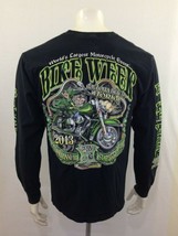 72nd Annual Bike Week 2013 Daytona Men's Black Long Sleeve Graphic T Shirt Sz L - $10.88