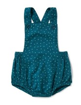 Old Navy Turquoise Aqua Blue Star Bubble Shortalls Overalls Romper Girl Baby 3-6 - £10.27 GBP