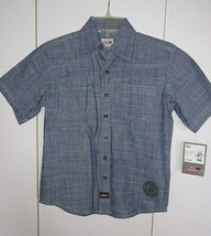 Dickies Boy&#39;s Ss 100% Cotton BUTTON/COLLAR SHIRT-M(8)-NWT-$15.99 ORIG.-BLUE-NICE - £5.41 GBP