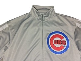 Chicago Cubs Dynasty Gray Zip Up Track Jacket Mens L  - £26.48 GBP