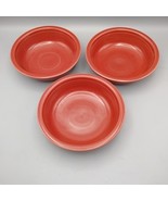 3 Fiestaware Poppy Red Classic Rim Cereal Bowls  MCM Homer Laughlin Retro  - $29.12 CAD