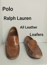 Polo Ralph Lauren Men&#39;s Size 8.5 D Woodley Driver Slip-On Loafer Brown Leather - £23.25 GBP