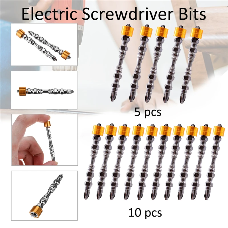 5/10pcs 65mm Magnetic Phillips Electric Screwdriver Bit Set PH2 Double H... - $56.59 CAD
