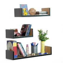 Trista - [Gray Space] U-Shaped Leather Wall Shelf / Bookshelf / Floating Shelf ( - £70.45 GBP