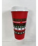 STARBUCKS 2020 Limited Reusable Cup Grande 16 oz Red HOLIDAY Xmas Christmas - £7.86 GBP