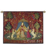 62x50 LADY &amp; UNICORN Sense of Desire Medieval Tapestry Wall Hanging - £232.59 GBP