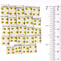Miniature Dollhouse Sewing Notions lot of 24 of set of 4 Yellow Buttons on Card - £7.06 GBP