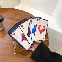 Cute Poker Women Shoulder Bag Designer Playing Cards Money Printed Crossbody Bag - £28.30 GBP