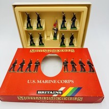 Britains LTD Toys Soldiers Metal Models 9 US Marine Corps Figurines #730... - £86.99 GBP