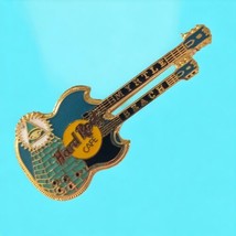 Hard Rock Cafe Double Neck Guitar Pin  Myrtle Beach Eye Of Knowledge Pyr... - £12.95 GBP