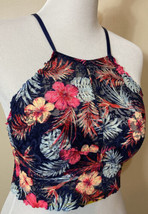 Victoria&#39;s Secret PINK Sz S Lacey Bralette Tropical Flower Sheer Back Multicolor - $21.88