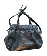 Tory Burch Amanda Black Pebbled Leather Satchel Tote Bag with Strap - $68.99