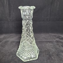 Wexford Glass Flower Bud Vase Candle Holder Diamond Anchor Hocking 6&quot; Vtg - £7.07 GBP