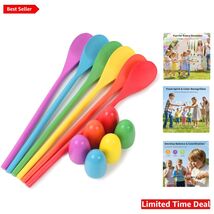 12 PCS Wooden Egg Spoon Race Game Set - Fun Outdoor Group Activity for Kids - $30.64