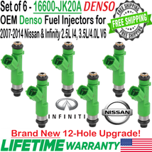 New OEM Denso 6Pcs 12-Hole Upgrade Fuel Injectors For 2007-2014 Nissan Altima I4 - £221.35 GBP