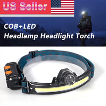 Cob Led Headlamp Usb Rechargeable Waterproof Work Headlight 6 Mode Fast ... - $30.39