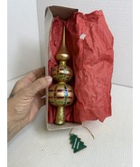 12&quot; Whitehurst Imports Germany Hand Blown Glass Finial Green/Red w/ Gold... - $844.86 MXN