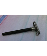 Vintage Gillette Slim Twist Safety Razor Black Handle P3 Made in England - $22.91