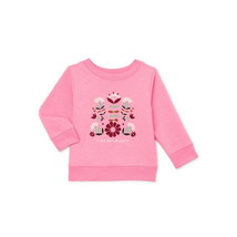 Garanimals Baby Girl Long Sleeve Graphic Fleece Sweatshirt, Size 24M Pink - £7.82 GBP