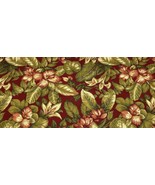 Floral Fabric Hibiscus Tropical Floral Red Green Flowers 1.5 yards Kingsway - $19.00