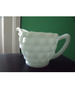 Jeannette White Milk Glass Creamer in Cubist Pattern - £19.66 GBP