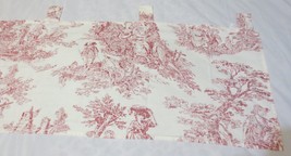 VTG 2 Red Toile Panels Curtains 15 x 56 + hanging diaper organizer - £23.98 GBP