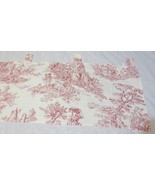 VTG 2 Red Toile Panels Curtains 15 x 56 + hanging diaper organizer - £23.53 GBP