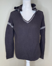 Mur Mur Anthropologie Womens hooded Knitted pullover top Sweater size M brown C7 - £14.71 GBP
