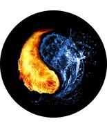 Yin Yang (Fire and Water) Spare Tire Cover ANY Size, ANY Vehicle,Trailer... - $155.64 CAD