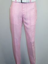 Mens Premium 100% Linen Cocktail Suit by INSERCH Breathable and cool SU880 Pink image 8