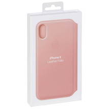 NEW Genuine Apple MRGF2ZM/A Leather Folio Case Cover for iPhone X Soft Pink - £25.71 GBP