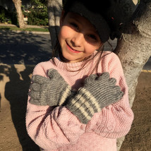 Hand Knit Alpaca Fingerless Mittens - Kids Soft Wool Gloves, Warm Alpaca Gloves - £23.74 GBP