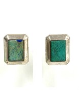 Vintage Signed 950 Orquidia Mexico Taxco Retro Green Turquoise Clip on E... - $101.83 CAD