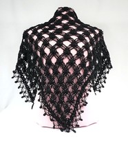 Handmade shawl. Openwork, crochet shawl. BL-1 - $60.00