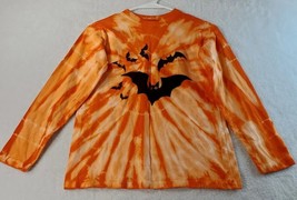 C.W.D Kids T Shirt Youth Size 10/12 Orange Tie Dye Bat Long Sleeve Crew ... - £5.03 GBP