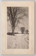 Beautiful Tree Snow Covered Field And Dirt Road Schlesinger Litho Postcard L21 - £7.95 GBP