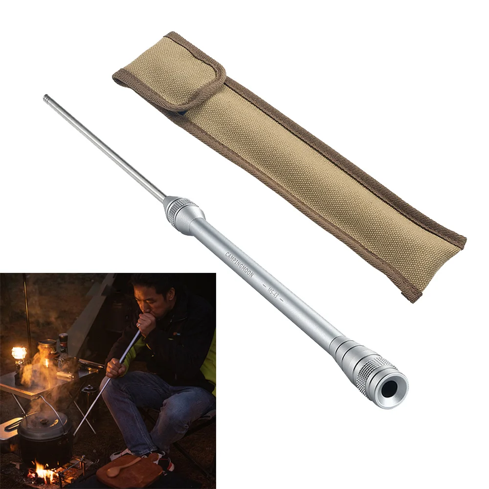 CAMPINGMOON Mouth Fire Blowpipe Detachable Blow Fire Tube Portable High - £24.77 GBP