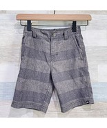 Quiksilver Striped Hybrid Shorts Gray Flat Front Woven Casual Boys 5 - $14.84