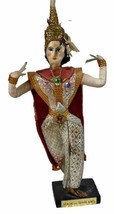 Vintage Thai Doll National Costume Siam Traditional Dance Lady Dancer Statue 8” - £9.18 GBP
