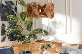 Jia Natural Rattan Pendant Lampshade - $956.63 MXN