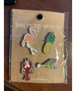 American Eagle Outfitters Pin Set Of 4 Colorful Enamel New Flamingo Pine... - £7.13 GBP