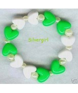 Hearts Delight Boutique Kids Beaded Bracelet Green White - £5.57 GBP